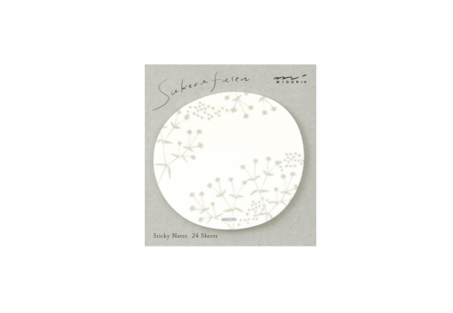 Midori Karteczki Samoprzylepne Sakura Fusen Sticky Notes Białe kwiatki