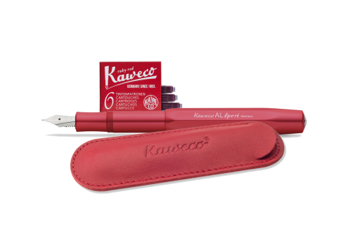Zestaw z piórem Kaweco AL Sport Deep Red czerwony