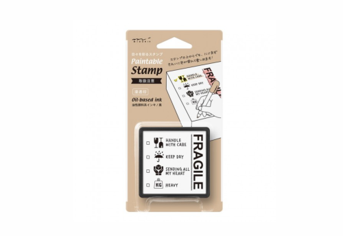 Midori pieczątka Paintable Stamp Pre-inked Fragile