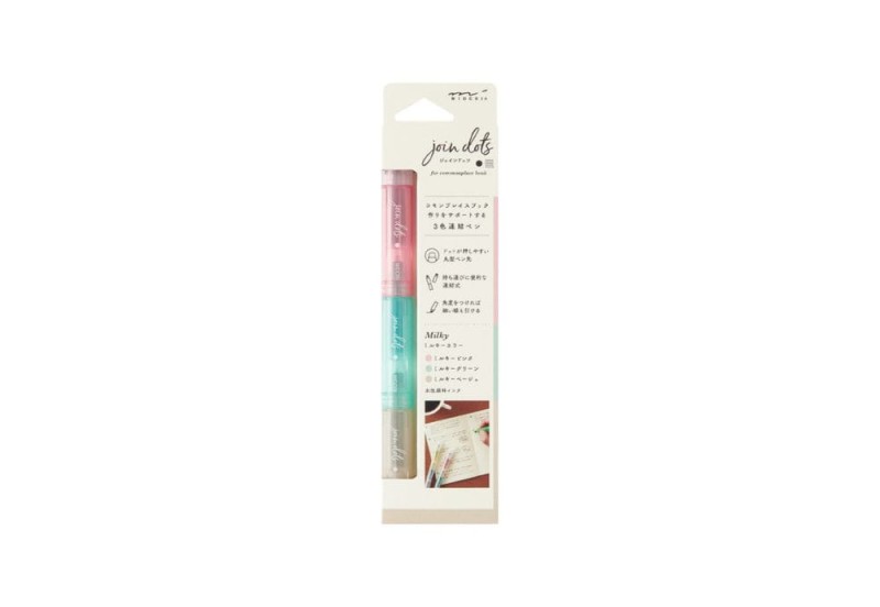 Noteka Zakreślacze Midori Connecting Pen Join Dots Milky.jpg