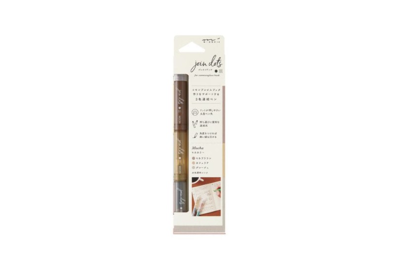 Noteka Zakreślacze Midori Connecting Pen Join Dots Mocha.jpg