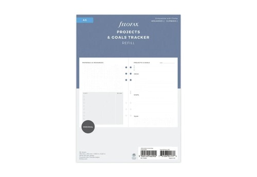 Filofax - wkład do organizera A5: projekty i cele / Projects & Goals Tracker Refill Minimal