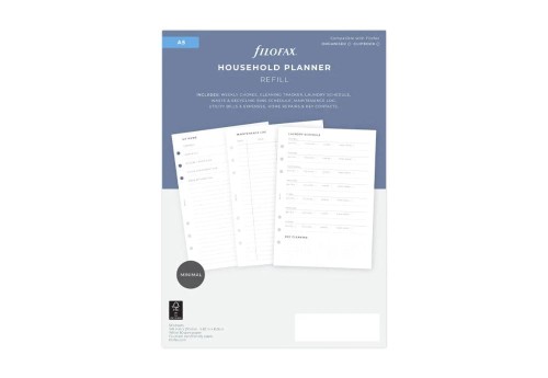 Filofax - wkład do organizera A5: obowiązki domowe / Household Planner
