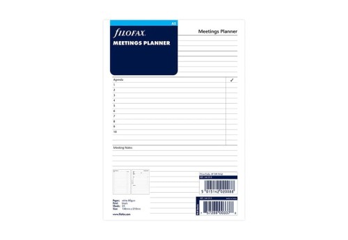 Filofax - Wkład A5 Niedatowany Planner Spotkań / Meeting Planner 