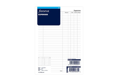Filofax - wkład do organizera A5: wydatki / Expenses