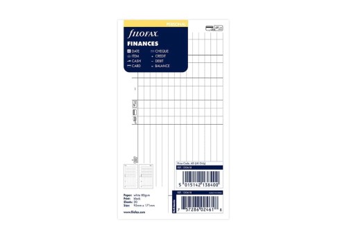 Filofax - Wkład do organizera Personal Finanse / Finances Refill 