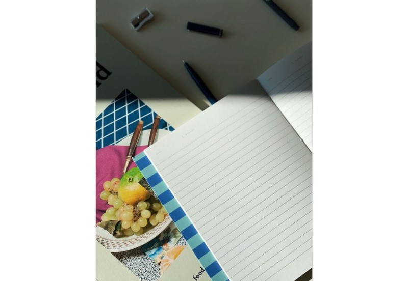 UMA Notebook, Medium - Blue Stripe