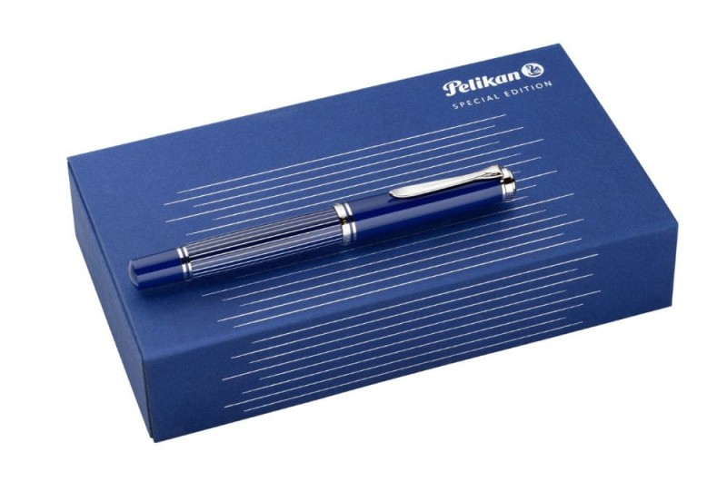 M815 Metal Striped Blue Pelikan Pióro wieczne 3.jpg