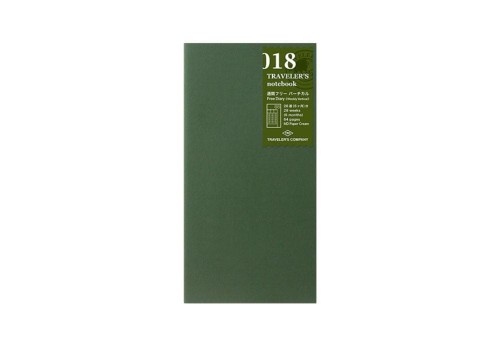 Traveler's Notebook 018 Wkład do notatnika (Regular Size) - Kalendarz wieczny tygodniowy
