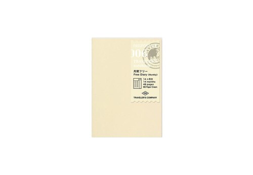 Traveler's Notebook 006 Wkład do notatnika (Passport Size) - Kalendarz wieczny miesięczny