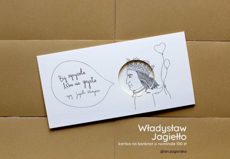 Królewska kartka z kopertą na banknoty WŁADYSŁAW JAGIEŁŁO NOTEKA.jpg