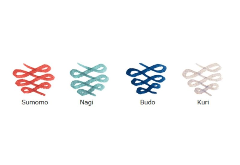 Sailor Zestaw Atramentów Manyo Set 2 4x 20 ml Sumomo, Nagi, Budo, Kuri 2.jpg