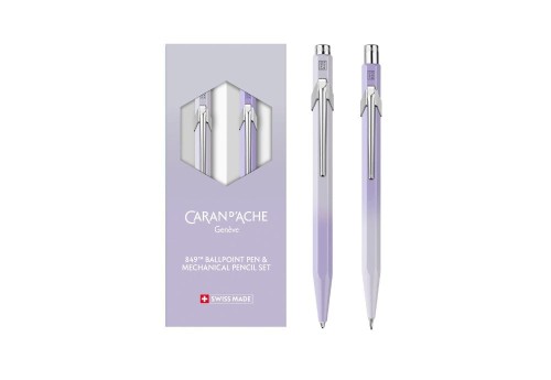 Caran d'Ache Zestaw Blooming Lavender - długopis 849  i ołówek 844 0,5 mm