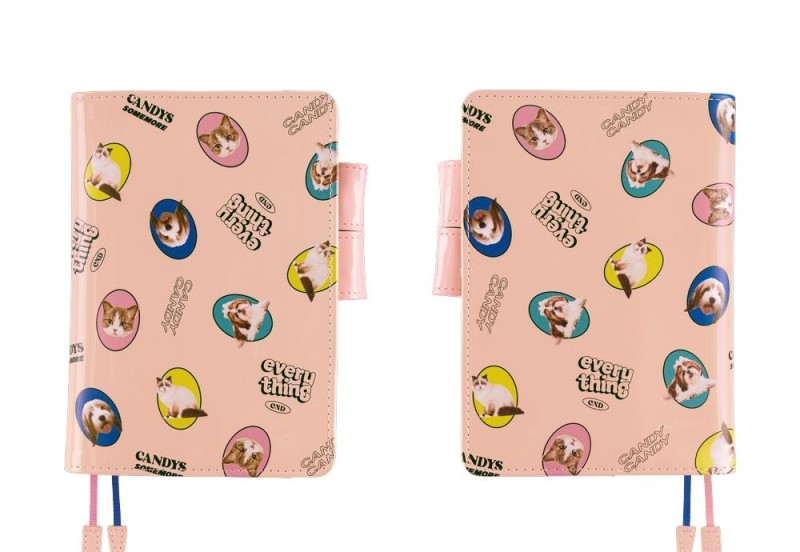 Hobonichi Techo Original A6 Cover: Candy Stripper: Random Dog & Cat (Pink)