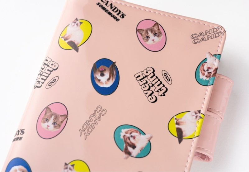 Hobonichi Techo Original A6 Cover: Candy Stripper: Random Dog & Cat (Pink)