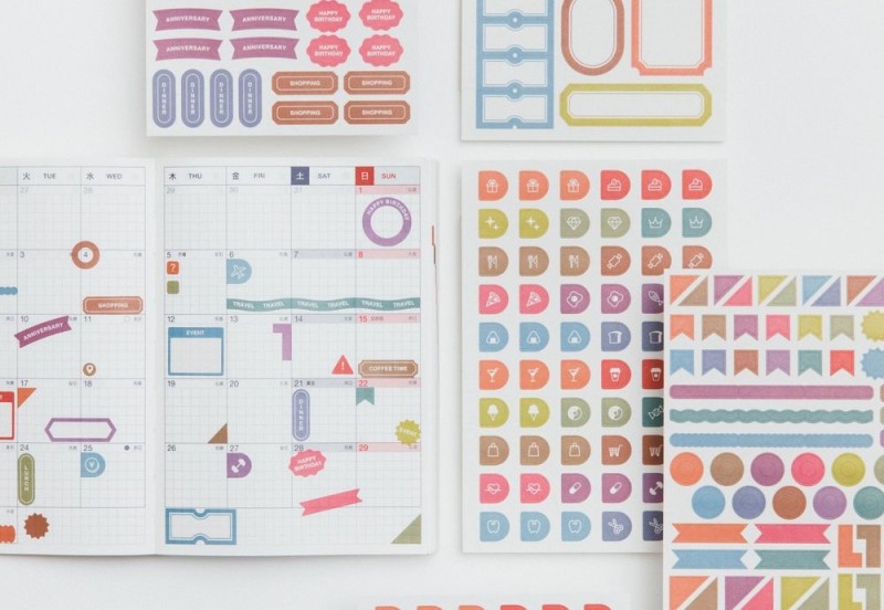 Hobonichi Techo TSUKI no IRO Sticker Set (Schedule)