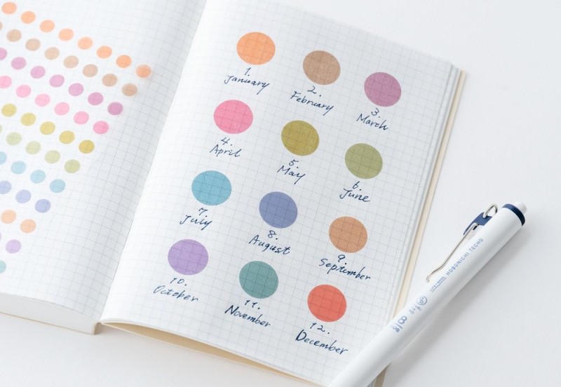 Hobonichi Techo TSUKI no IRO Transparent Dot Stickers