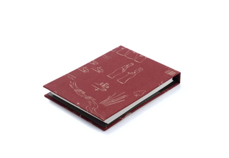KAKIMORI Mini Note Cover B7 - okładka na notes palmehuset burgundy NOTEKA.jpg