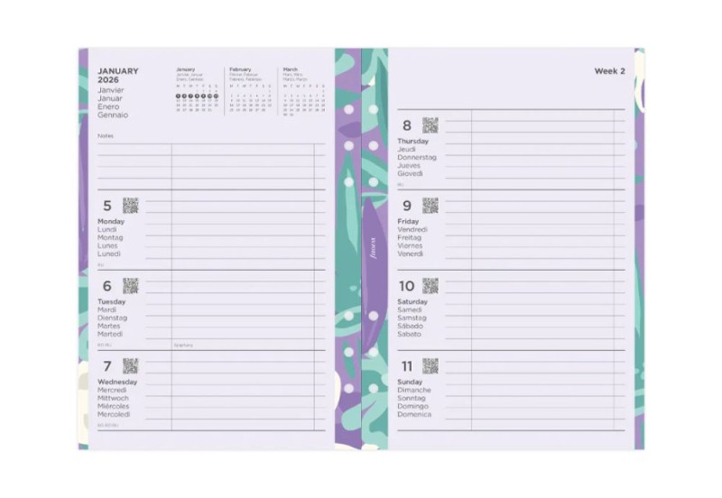 Filofax wkład Floral Illustrated Diary Refill Pack - A5 2026 Multilanguage NOTEKA (4).jpg