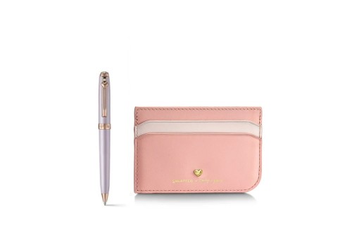 Sheaffer Prelude Mini Emily in Paris Pastel Pink z kryształem Swarovskiego - zestaw: długopis i etui na karty