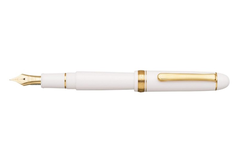 Platinum 3776 Pióro Wieczne Gold Trim Chenonceau White.jpg