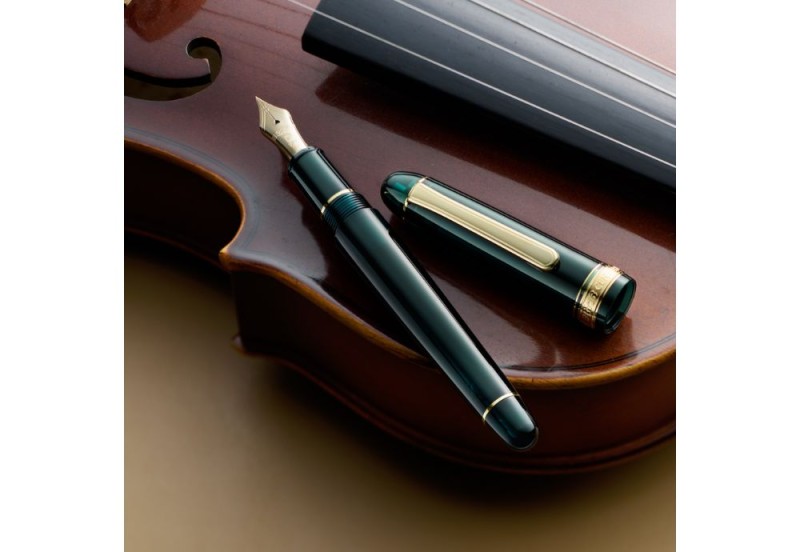 Platinum 3776 Pióro Wieczne Gold Trim Laurel Green (2).jpg