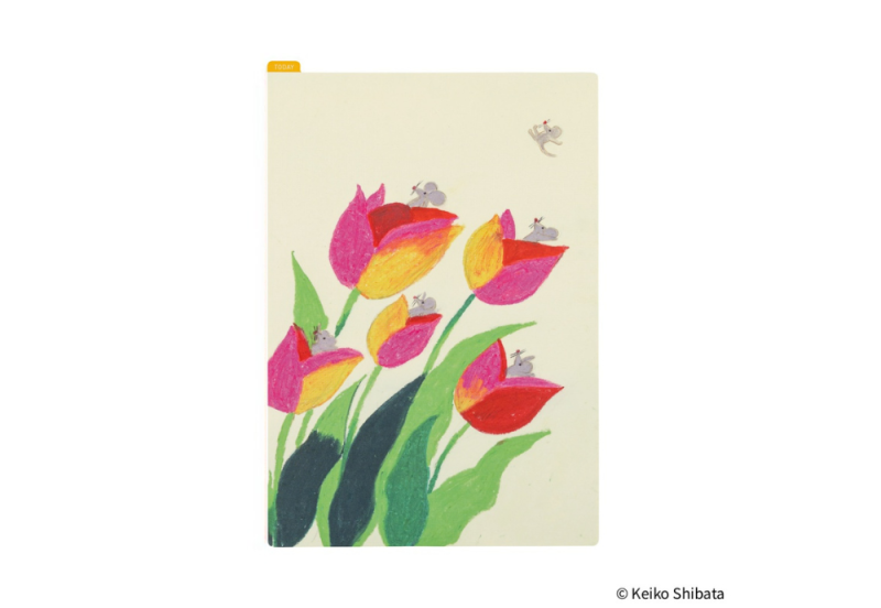 Hobonichi Techo Pencil Board A5 (Keiko Shibata_ Swaying tulips) - podkładka do pisania NOTEKA.png