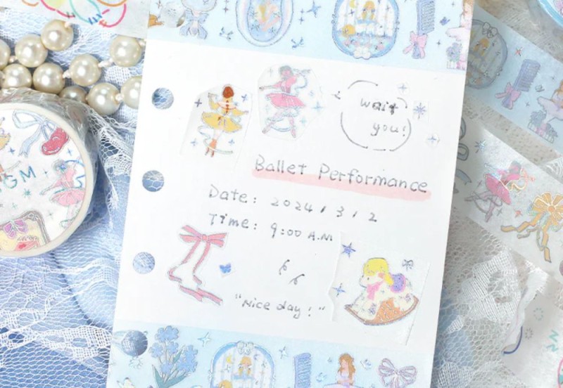 BGM Taśma washi Ballerina Yellow NOTEKA (4).jpg