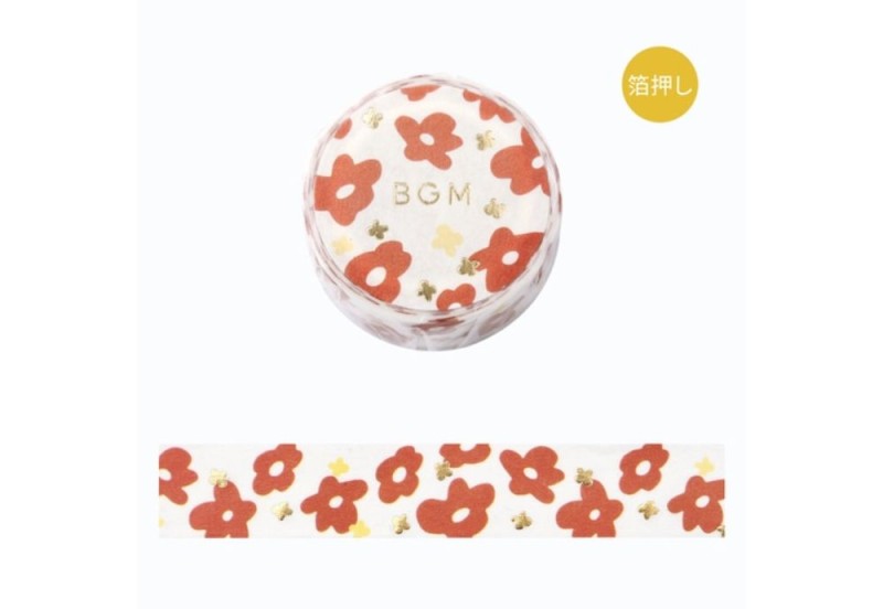BGM Taśma washi Life Blooming Red Flower NOTEKA.jpg