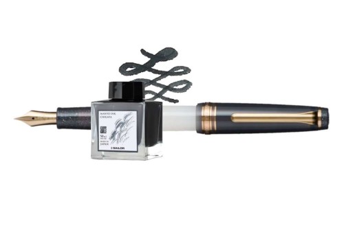  Sailor Pióro wieczne ProGear Slim Black Rose 14k - zestaw z atramentem