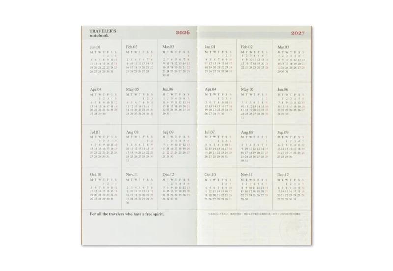 Traveler's Notebook Diary 2026 kalendarz regular size NOTEKA (3).jpg