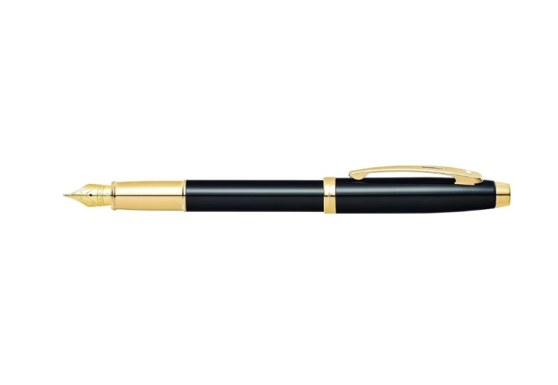 Sheaffer 100 pióro wieczne glossy black with gold trim NOTEKA.jpg