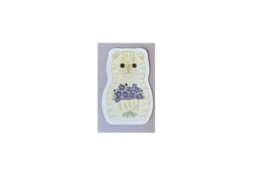 4Legs Mini Card Mini kartka z kopertą - Kot z bukietem