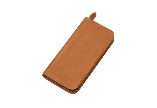 Pilot Leather Case Zipper 3 Pens Skórzany piórnik - camel