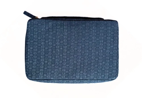 Kyoku Haku Zippered Pen Case Nishijin Woven: Grey Blue - piórnik na 20 instrumentów