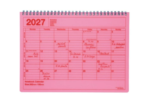 Mark's Japan - Kalendarz Biurkowy M 2027 - neon pink