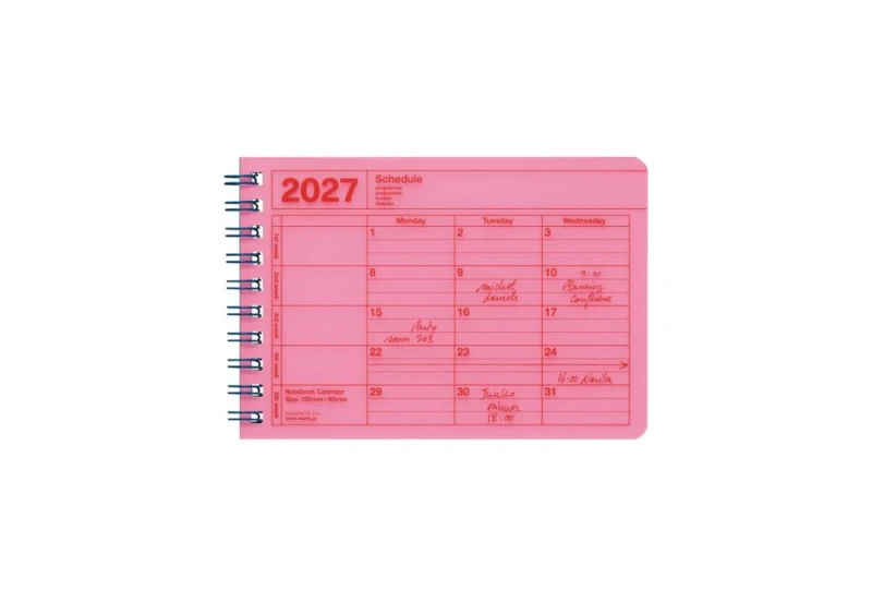 kalendarz miesięczny 2027 mark's japan XS neon pink NOTEKA.jpg