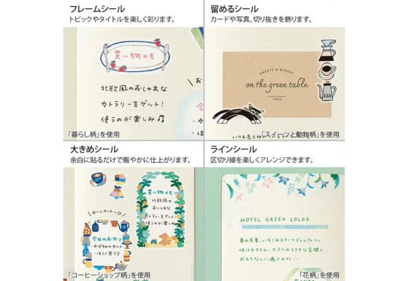 Naklejki Midori Yuru Log 2 Arkusze - Kwiaty NOTEKA (4).jpg