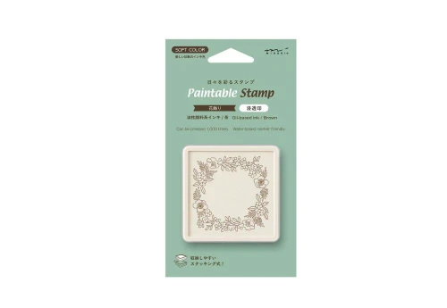 Midori pieczątka Paintable Stamp Pre-inked Soft Color Brązowa - Kwiaty