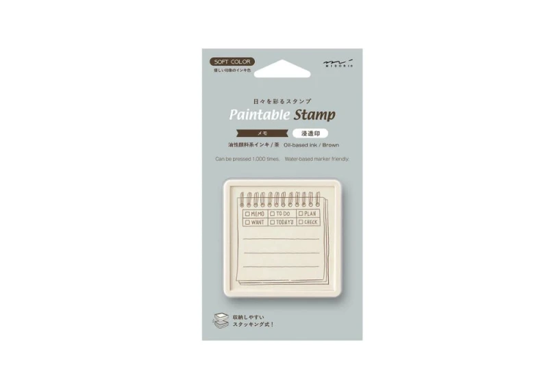 Midori pieczątka Paintable Stamp Pre-inked Soft Color Brązowa - Planowanie NOTEKA.jpg