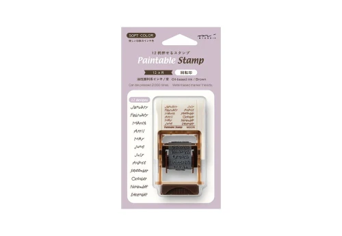 Midori Pieczątka Paintable Stamp Soft Color Brązowa - Miesiące
