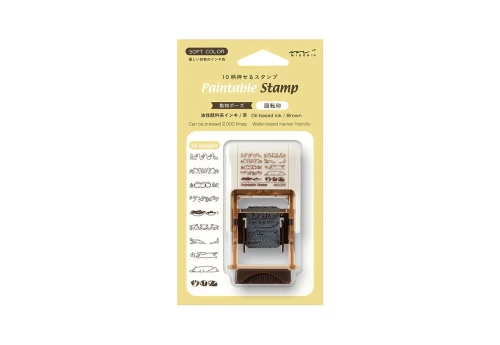 Midori Pieczątka Paintable Stamp Soft Color Brązowa - Zwierzęta